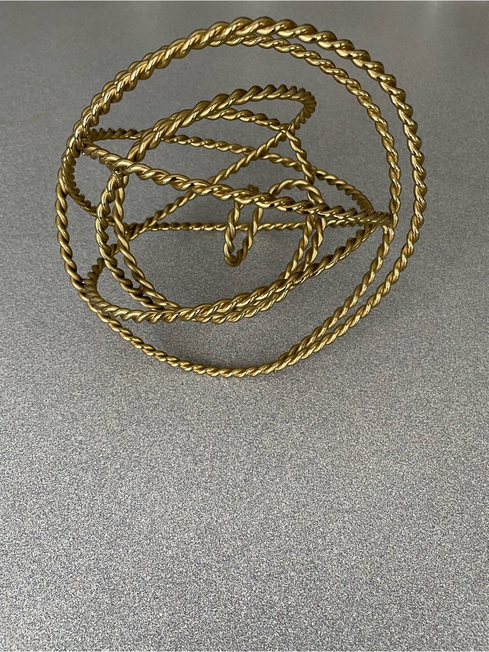 Decorative Twisted Rope Orb Sculpture - Gold